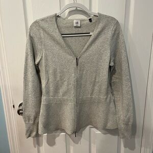 CAbi Light Gray V-Neck Top
